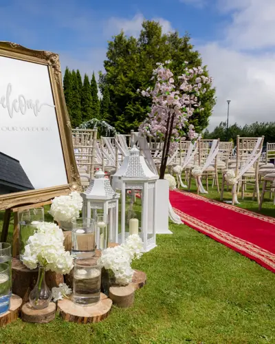 outdoor wedding setup in County Clare, Ireland